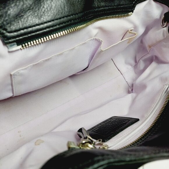 Coach C0873-f12302 Black Leather Satchel 0179 - Picture 8 of 11